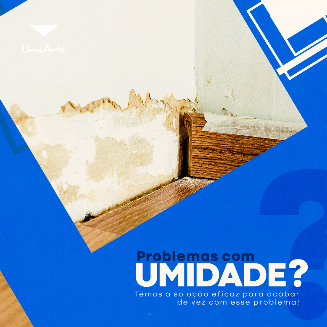 Parede com sinais de umidade, apresentada pela Umiarte