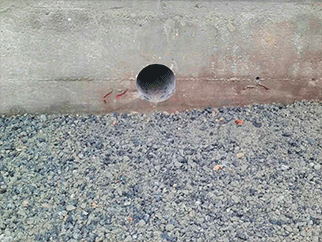 Furos em concreto e pedra — fotografia do site da Umiarte